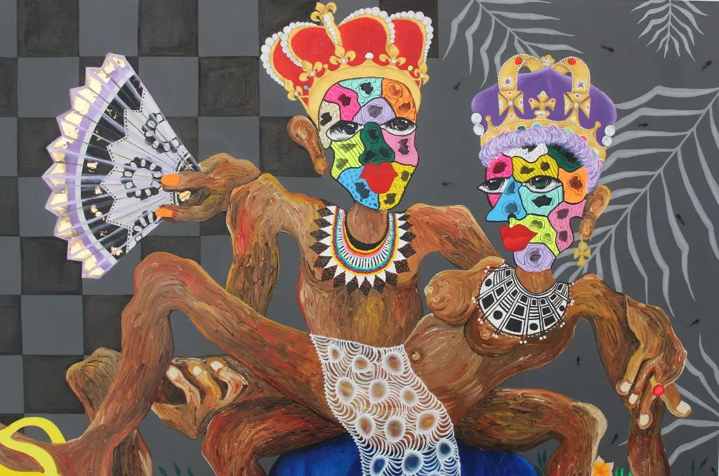 JOPE-001b, Cumplicidade (Cumplicity), Josélyna Pemba, 2024, Acrylic on Canvas, 120 x 140 cm.webp