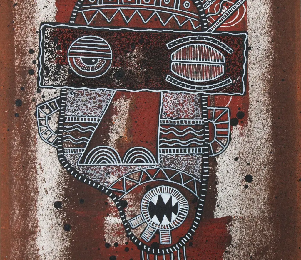 CASC-038b, Amphibian God I, CASCA, 2024, Acrylic on Canvas, 55 x 38 cm.webp