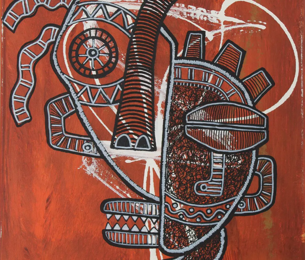 CASC-039b, Amphibian God II, CASCA, 2024, Acrylic on Canvas, 55 x 38 cm.webp