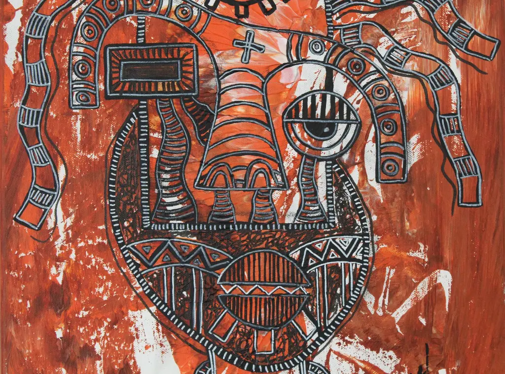 CASC-041b, Amphibian God IV, CASCA, 2024, Acrylic on Canvas, 55 x 38 cm.webp
