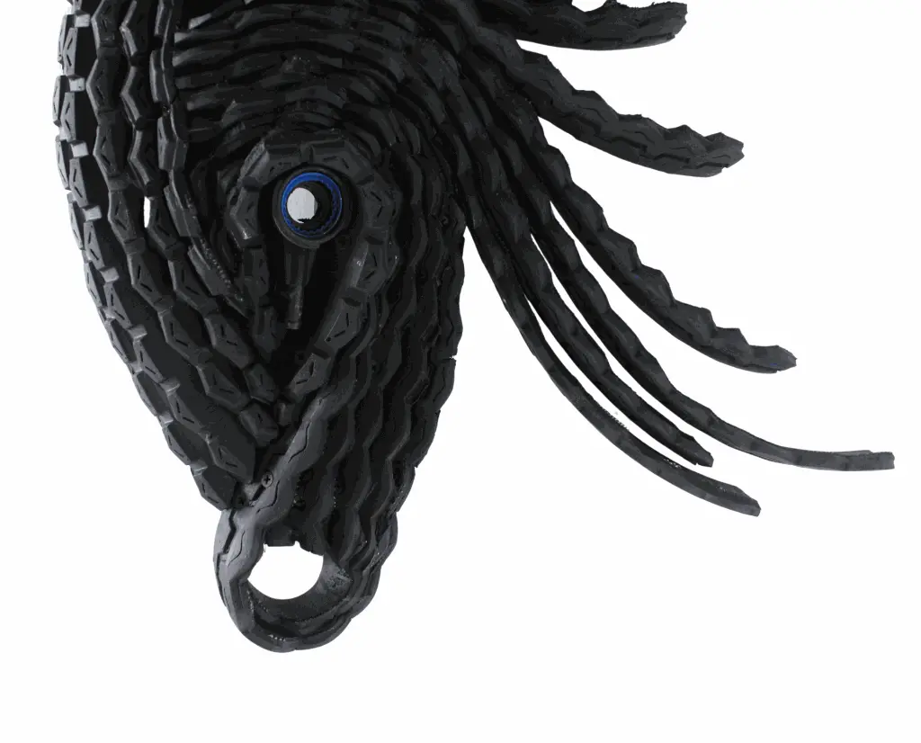 MAKP-021b, Untitled, 2024, Tire strips and mixed media, 69x42x10.webp