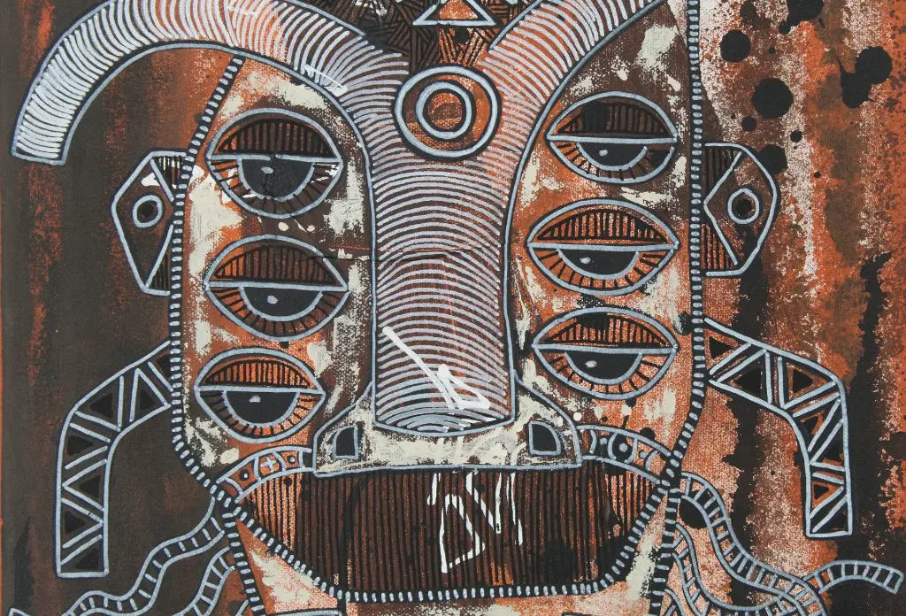 CASC-043b, Amphibian God VI, CASCA, 2024, Acrylic on Canvas, 55 x 38 cm.webp