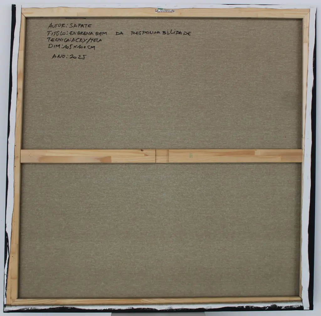 SADO-002c, Responsabilidade (Responsible), Sapate Doudou, 2025, acrylic on canvas, 100 x 100 cm.webp