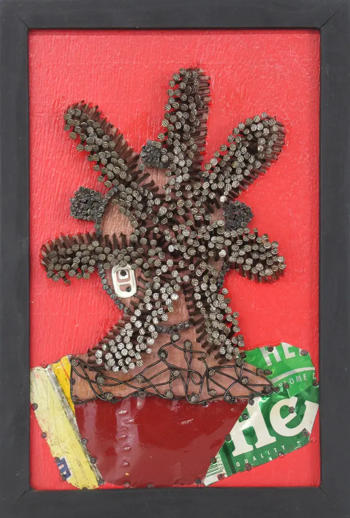 SYLO-020b, Inconnus connue inconnus IV, Syl Loko, 2023, Nails, acrylic on plywood, 20 x 30 cm.webp