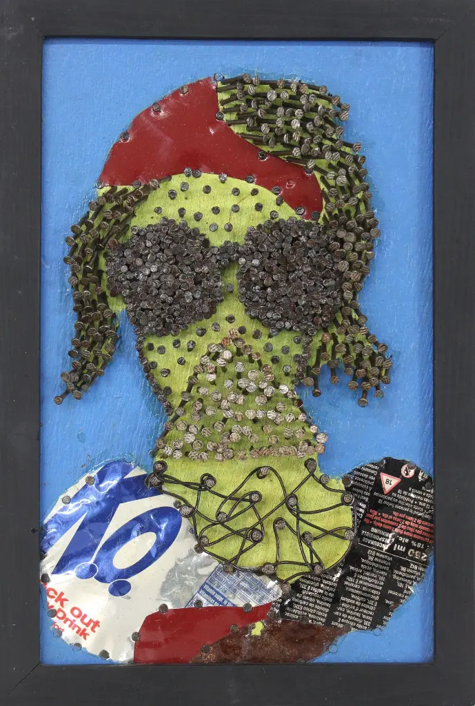 SYLO-021b, Inconnus connue inconnus V, Syl Loko, 2023, Nails, acrylic on plywood, 20 x 30 cm.webp