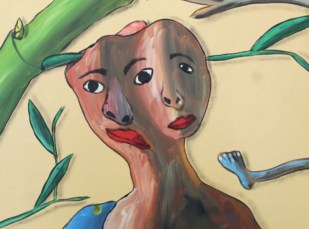SADO-005b, Evidência (Evidence), Sapate Doudou, 2024, acrylic on canvas, 150 x 135 cm.webp