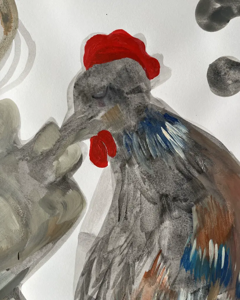 YAME-017b, Untitled II, Correspondance series, Yao Metsoko, 2025, Acrylic on paper, 42x59cm.webp