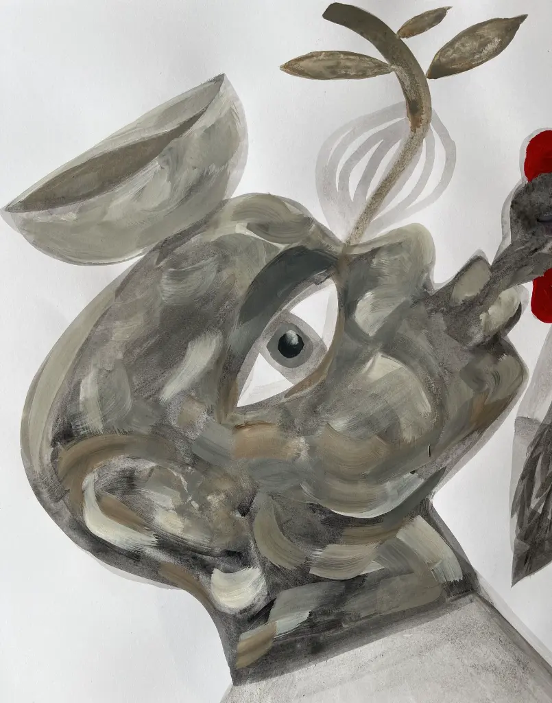 YAME-017c, Untitled II, Correspondance series, Yao Metsoko, 2025, Acrylic on paper, 42x59cm.webp