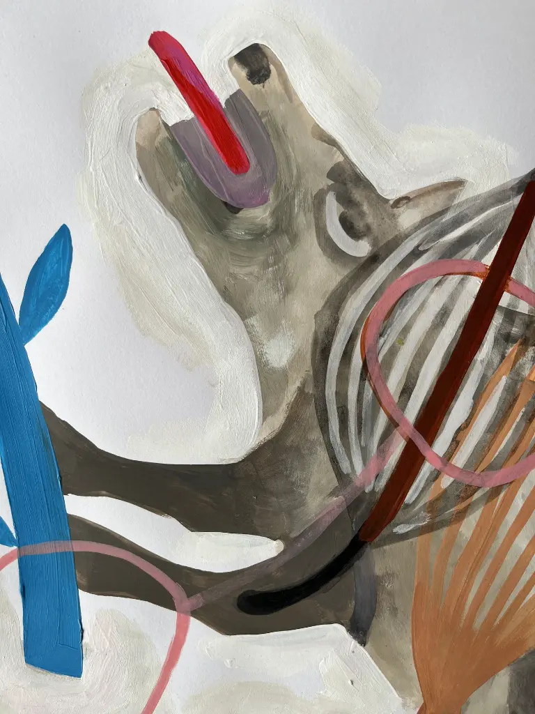 YAME-018c, Untitled III, Correspondance series, Yao Metsoko, 2025, Acrylic on paper, 42x59cm.webp