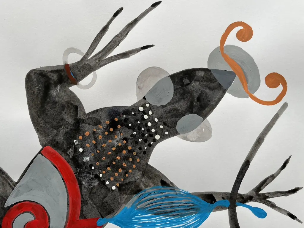 YAME-019b, Untitled IV, Correspondance series, Yao Metsoko, 2025, Acrylic on paper, 42x59cm.webp
