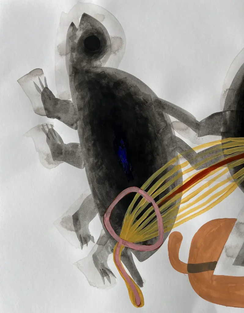YAME-025b, Untitled X, Correspondance series, Yao Metsoko, 2025, Acrylic on paper, 42x59cm.webp