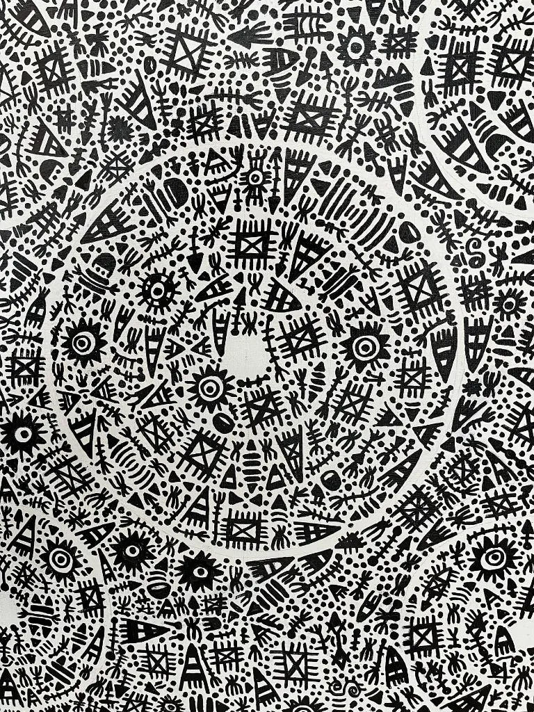SAAM-064b, Funali Universe (Body Language), Sanda Amadou, Ink and Acrylic on Canvas, 100x85cm.webp