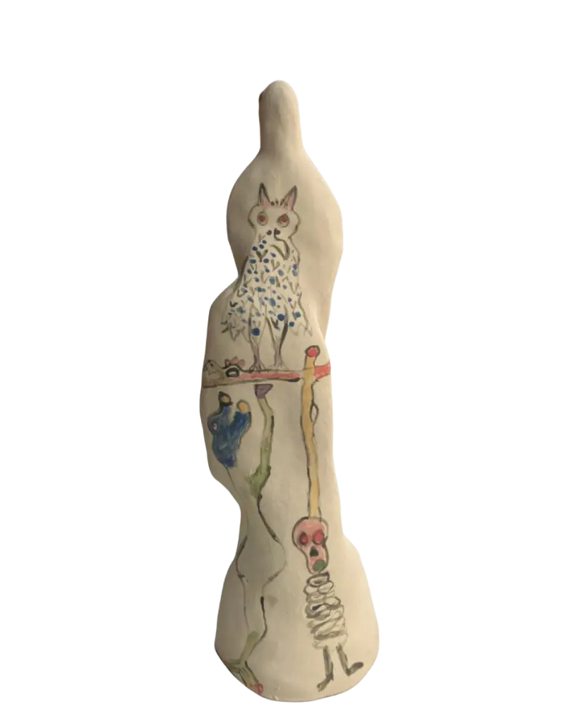 BEDE-043d, Untitled, Benjamin Deguenon, 2025, painted ceramics, 32x12x11 cm.webp