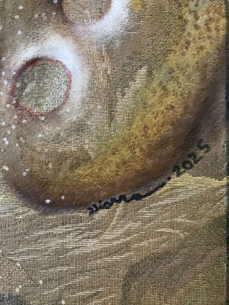 TMDI-003c, Rubens- l'adoration des mages (the adoration of Three Kings), Thiemoko Diarra, Earth Pigments on Tapestry, 119.5x86.5cm.webp